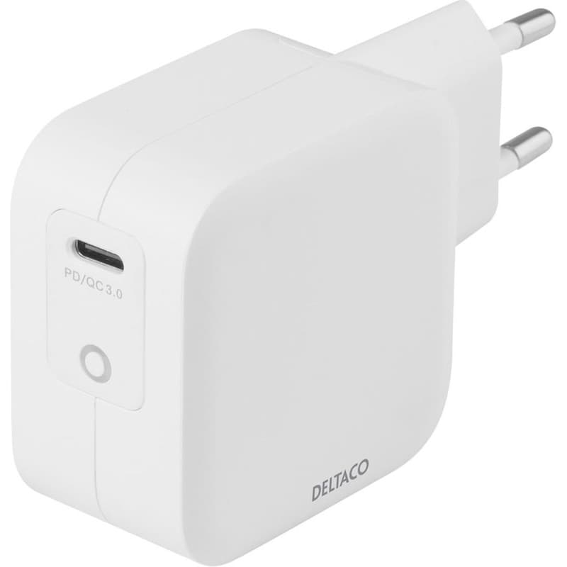 DELTACO Φορτιστής Πρίζας Deltaco USB-C Wall Charger 1x USB-C 61W - White