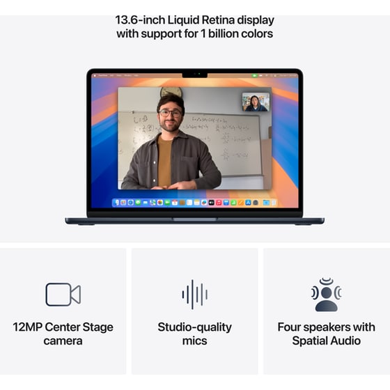 Apple MacBook Air with M4 Chip 13.6"QHD (Apple M4/16GB/256GB SSD/MacOS) Midnight image 4