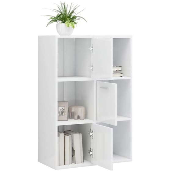 Βιβλιοθήκη VidaXL από Μοριοσανίδα 60x29.5x90 cm - Λευκό image 4