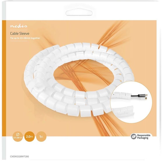 Διαχειριστής Καλωδίων Nedis Spiral Sleeve CMSW2328WT200 - Λευκό image 6