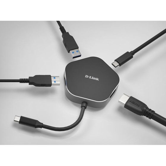 D-Link DUB-M420 USB Hub 4 σε 1 USB-C - Μαύρο image 2