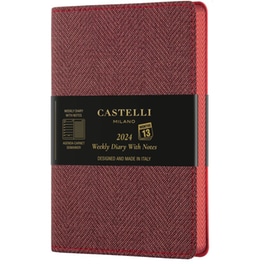 Ημερολόγιο Εβδομαδιαίο Castelli 2024 Harris Maple Red - 14 x 9 cm