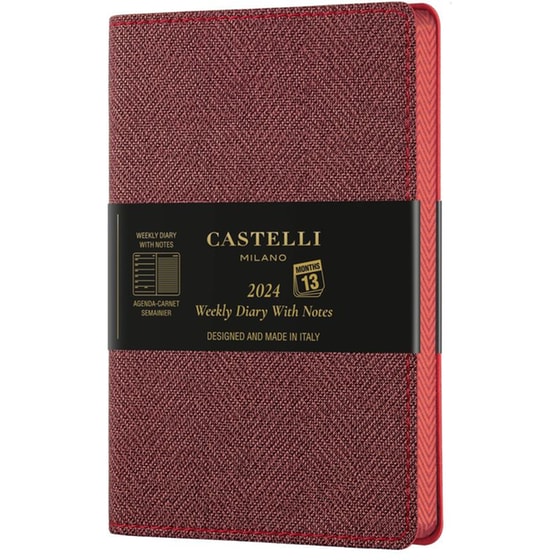 Ημερολόγιο Εβδομαδιαίο Castelli 2024 Harris Maple Red - 14 x 9 cm image 0
