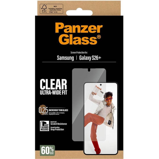 Προστατευτικό οθόνης Samsung Galaxy S26+ - PanzerGlass Clear Ultra-Wide Fit Screen Protection 0.25mm image 3