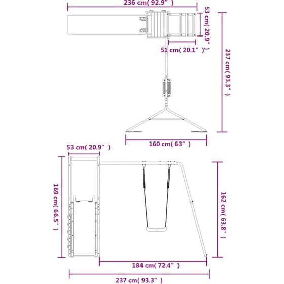 VidaXL Παιδική Χαρά Εξωτερικού Χώρου από Εμποτισμένο Ξύλο Πεύκου image 11