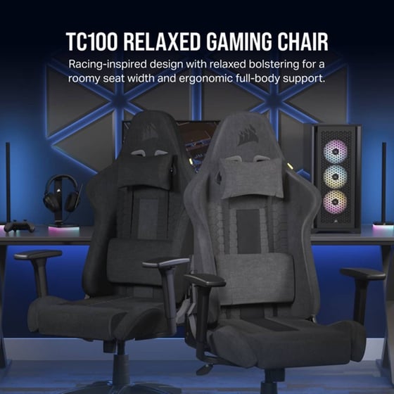 Gaming Καρέκλα Γραφείου Corsair TC100 Relaxed Υφασμάτινη - Μαύρο image 6