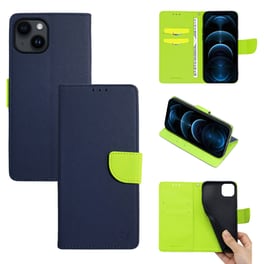 Θήκη Apple iPhone 14 - Sonique Trend Book - Σκούρο Μπλε/Λαχανί