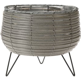 Κασπώ με Βάση Spitishop Κ-Μ 430000720 από Πλαστικό φ25.5x23 cm - Γκρι/Μαύρο