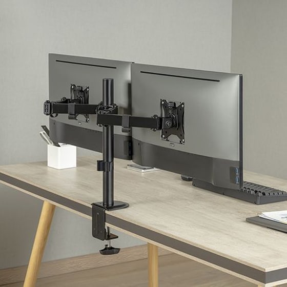 Βάση Διπλών Οθονών Επιτραπέζια Brateck LDT66-C024 για 17" - 32" έως 2x9 kg image 1
