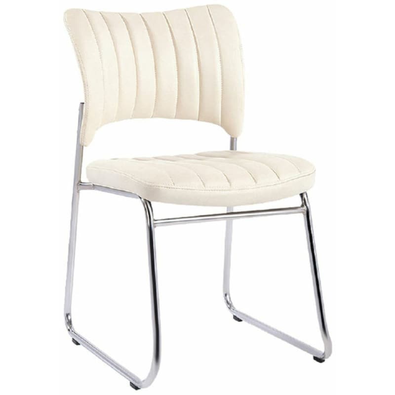 WOODWELL Καρέκλα Επισκέπτη Woodwell C34861 από Τεχνητό Δέρμα - Εκρού