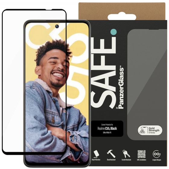 Προστατευτικό Οθόνης Realme C55 - PanzerGlass Safe Ultra-Wide Fit image 2