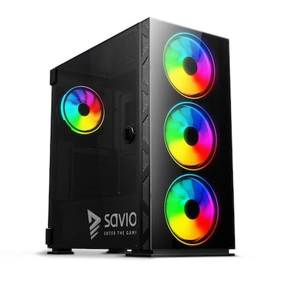 Κουτί Desktop Savio Prime X1 ARGB Glass - Μαύρο image 0
