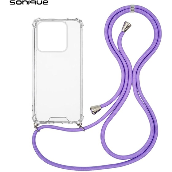 Θήκη Xiaomi Xiaomi 14 - Sonique Armor Σιλικόνης Με Κορδόνι Λιλά - Clear image 0