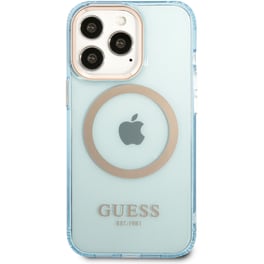 Θήκη Apple iPhone 13 Pro Max - Guess Gold Outline Collection Magsafe Hard Case - Μπλε