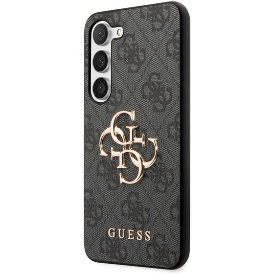 Θήκη Samsung Galaxy S23 S911 - Guess 4g Metal Logo Collection Perforated PU Leather Case - Γκρι image 4
