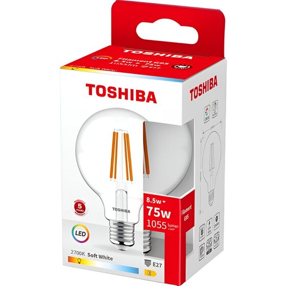 Λάμπα LED Toshiba Filament G95 E27 8.5W 2700K - Θερμό Λευκό image 1