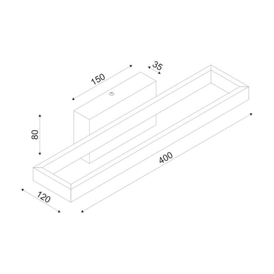 Απλίκα Τοίχου Led Aca Μεταλλική 40x12x8 cm - Μαύρη image 1