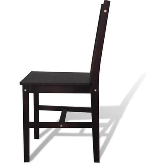 Καρέκλες Τραπεζαρίας Vidaxl από Ξύλο Πεύκου 2 Τμχ - Σκούρο Καφέ image 1