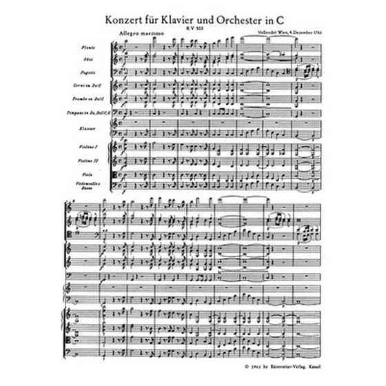 Βιβλίο Για Σύνολα Barenreiter Mozart - Piano Concerto In C Major Kv503 [pocket Score] image 2
