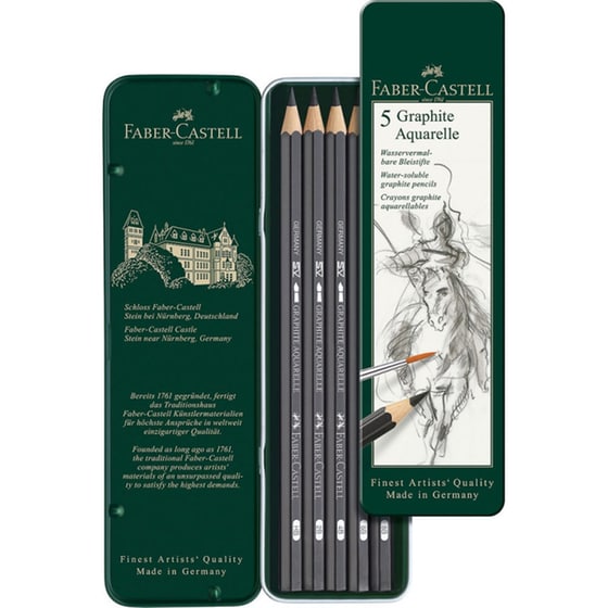 Μολύβια Γραφίτη Faber Castell Ακουαρέλας 3.3 mm Γκρι (5 Τεμάχια) image 0