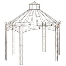 Vidaxl Κιόσκι Κήπου Αντικέ Καφέ 400 X 258 X 378 Εκ. Σιδερένιο