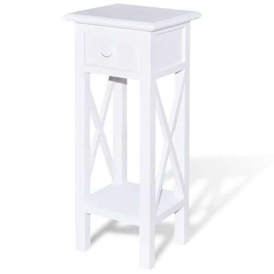 Τραπεζάκι Σαλονιού VidaXL από Ξύλο Πεύκου 27x27x65.5cm - Λευκό image 2