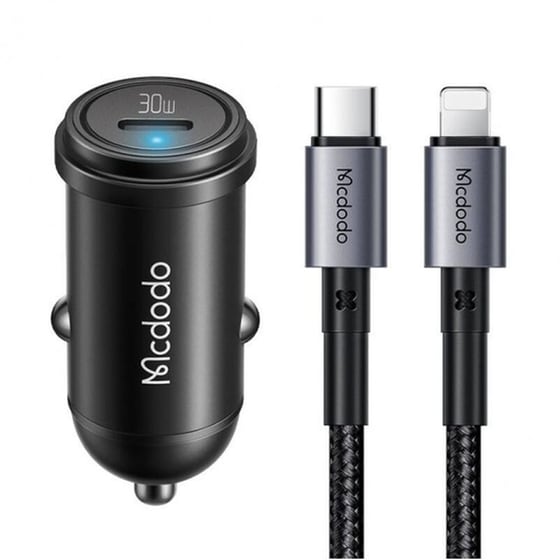 Φορτιστής Αυτοκινήτου Mcdodo CC-7492 Με Καλώδιο USB-C σε Lightning 30W - Black image 0
