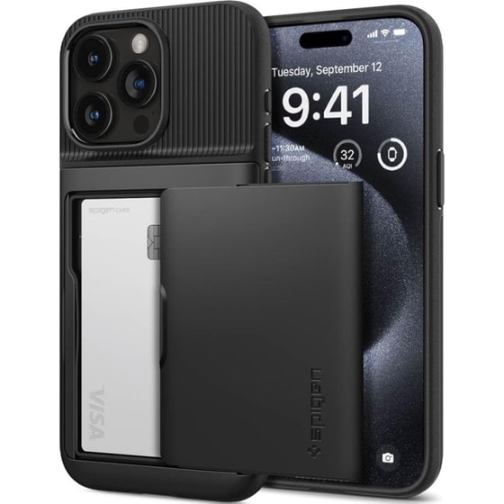 Θήκη Apple iPhone 15 Pro - Spigen Slim Armor Cs - Black image 0