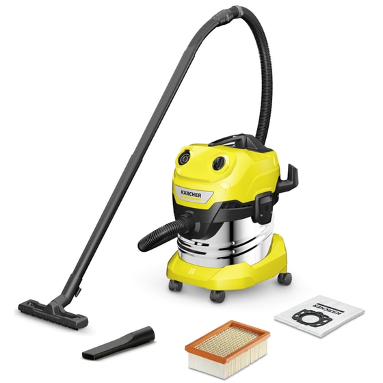 Σκούπα Υγρών και Στερεών KARCHER WD 4 S V-20/5/22 1000 W με Κάδο 20 L Κίτρινο image 0