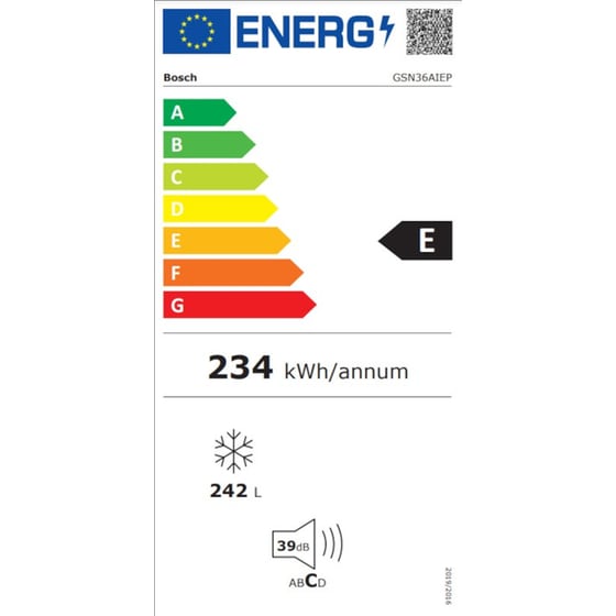 BOSCH GSN36AIEP No Frost 242 Lt Inox Καταψύκτης Όρθιος image 6