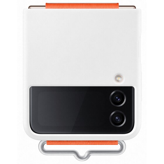 Θήκη Σιλικόνης Samsung Galaxy Z Flip 4 με Strap - Λευκό image 6