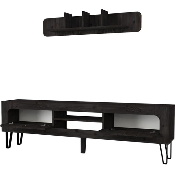 Έπιπλο Τηλεόρασης 24Mall Ortigia από Μοριοσανίδα 180x29.5x55 cm - Σκούρο Καφέ image 2