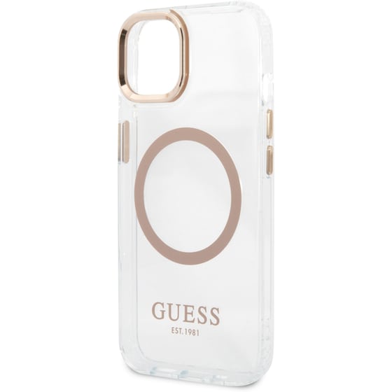 Θήκη Apple iPhone 13 - Guess Metal Outline Collection Magsafe Hard Case - Χρυσό image 2