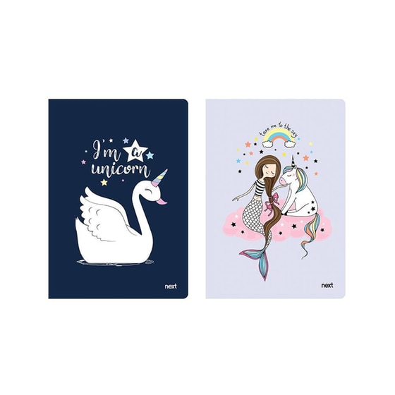 Τετράδιο Καρφίτσα Next 40Φ Unicorns I 17x25εκ. 40 Φύλλων (1 Τεμάχιο) image 0