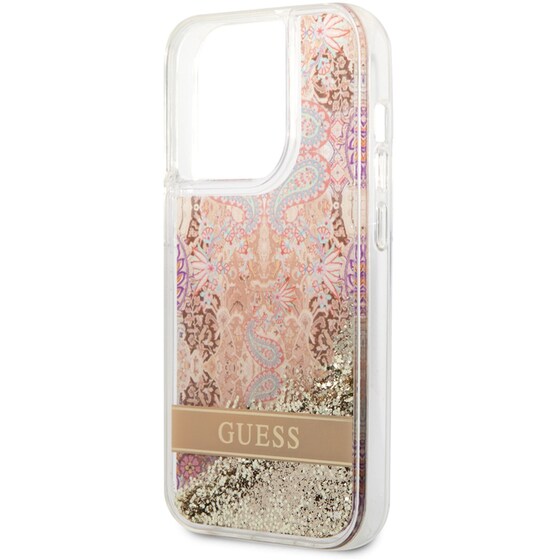 Θήκη Apple iPhone 14 Pro Max - Guess Liquid Glitter Paisley Gold Collection - Χρυσό image 7