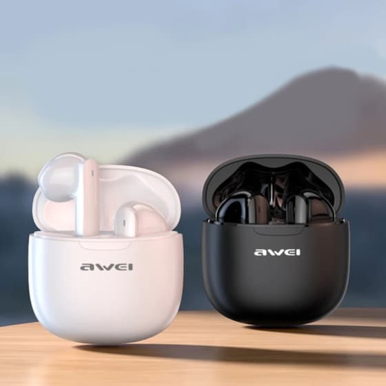 Ακουστικά Bluetooth Awei T68 ENC - Μπεζ image 1