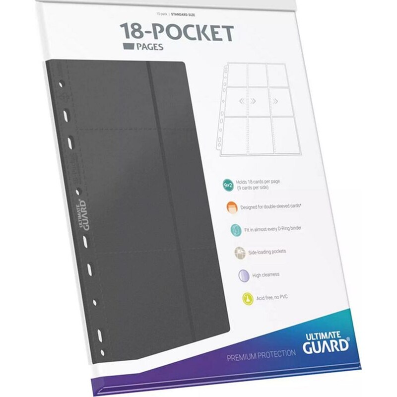 Ultimate Guard 18-pocket Pages Side-loading Grey (10 Pack)