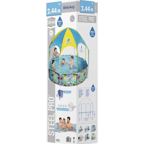 Παιδική Πισίνα Εδάφους Bestway Steel Pro UV Careful 1688 Lt image 11