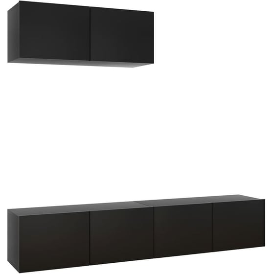 Έπιπλα Τηλεόρασης VidaXL από Μοριοσανίδα 3 Τμχ  80x30x30 cm - Μαύρα image 0