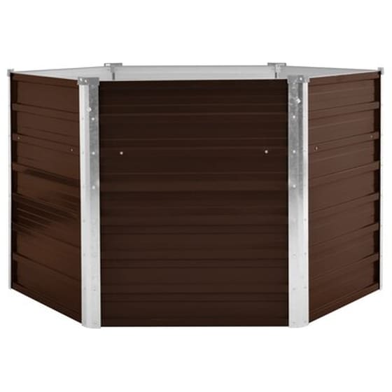 Vidaxl Ζαρντινιέρα Υπερυψωμένη Καφέ 129x129x77 Εκ. Γαλβανισμ. Χάλυβας image 2