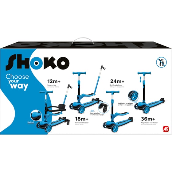 Παιδικό Πατίνι Shoko Prime 4 In 1 Plus για 12+ Μηνών - Μπλε image 13