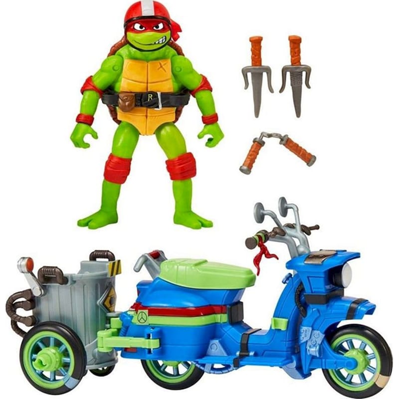 PLAYMATES Φιγούρα Δράσης PLAYMATES Teenage Mutant Ninja Turtles Battle Cycle με Raphael 30 cm