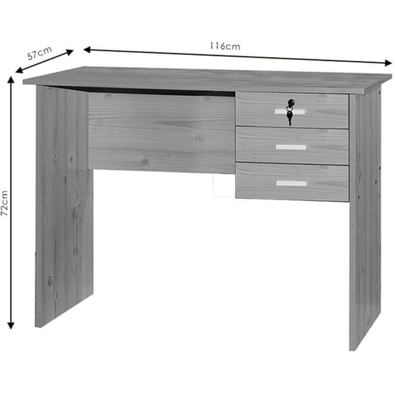Γραφείο με Συρτάρια Pakoworld Sophia από Μοριοσανίδα 116x57x72 cm - Μπεζ image 1