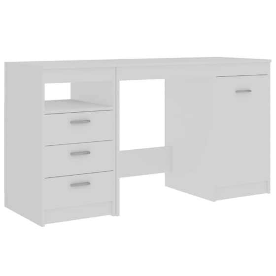 Γραφείο με Συρτάρια VidaXL από Μοριοσανίδα 140x50cm - Λευκό image 0