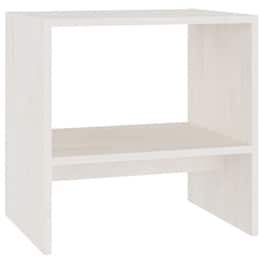 Κομοδίνο Vidaxl Από Μασίφ Ξύλο Πεύκου 40x30.5x40 cm - Λευκό