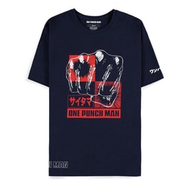 T-shirt Difuzed One Punch Man Fist - Μπλε