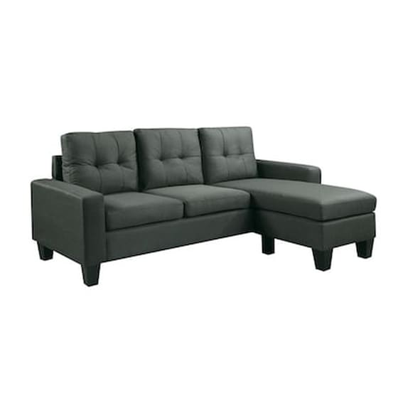 Τριθέσιος Γωνιακός Καναπές Woodwell Porto 179x90cm - Γκρι image 0