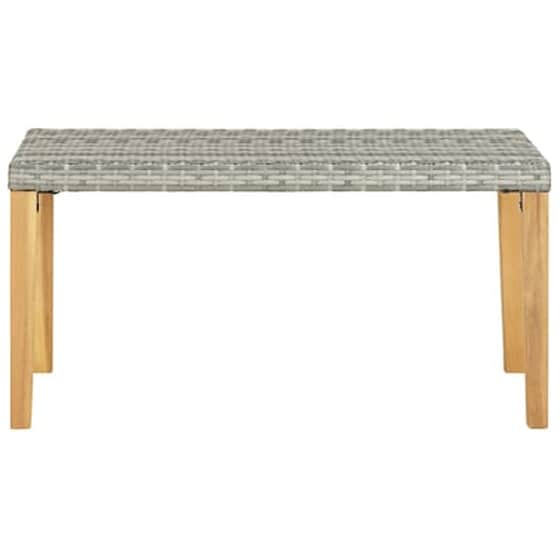 Παγκος Κήπου VidaXL από Συνθετικό Ρατάν / Μασίφ Ξύλο Ακακίας 120x40x40 cm - Γκρι image 2