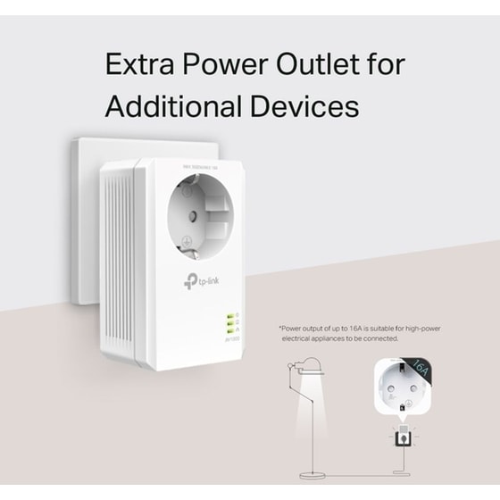 TP-LINK TL-PA7017P AV1000 Powerline Διπλό Kit Ενσύρματη Σύνδεση Passthrough έως 1000Mbps με 1 Θύρα Ethernet image 4
