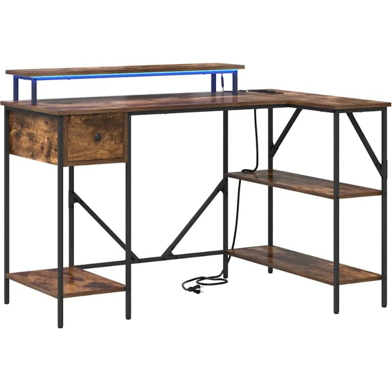 Γραφείο VidaXL από Επεξεργασμένο Ξύλο 120x79x86,5 cm - Καπνιστή Δρυς